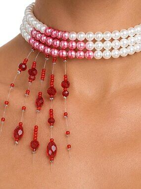 Gothic Bloody Pearl Necklace